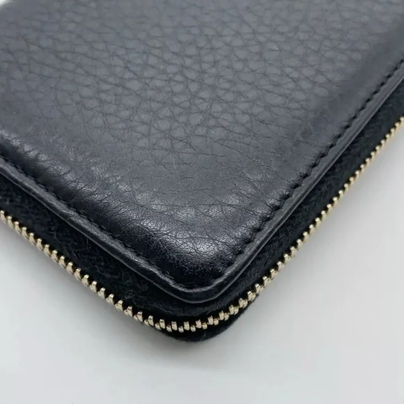 Authentic GUCCI GG Logo Soho Leather Black Long Wallet W/Box - Picture 10 of 16